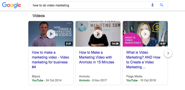 Video in SERPS