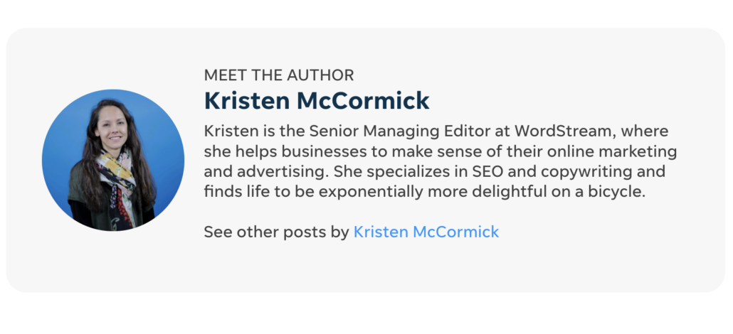 Author Bio on WordStream