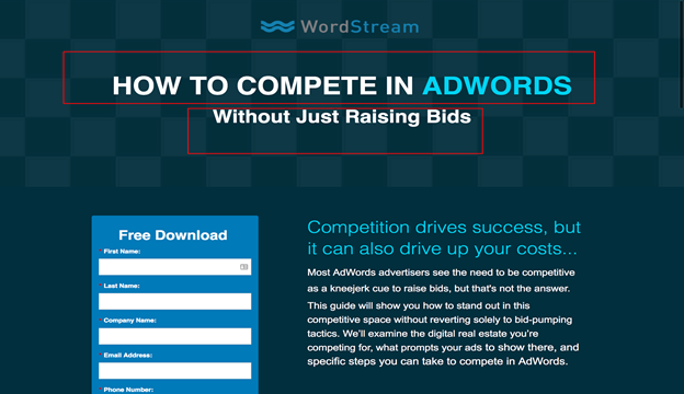 Wordstream Landing Page